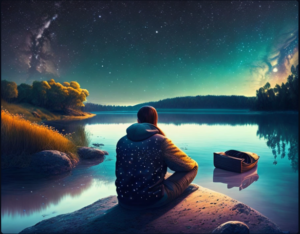 Persona meditando para acallar la mente y encontrar paz
