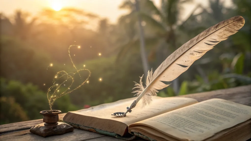 La pluma del escritor, un símbolo de cómo Gabriel García Márquez promovió la paz y el amor a través de sus letras.