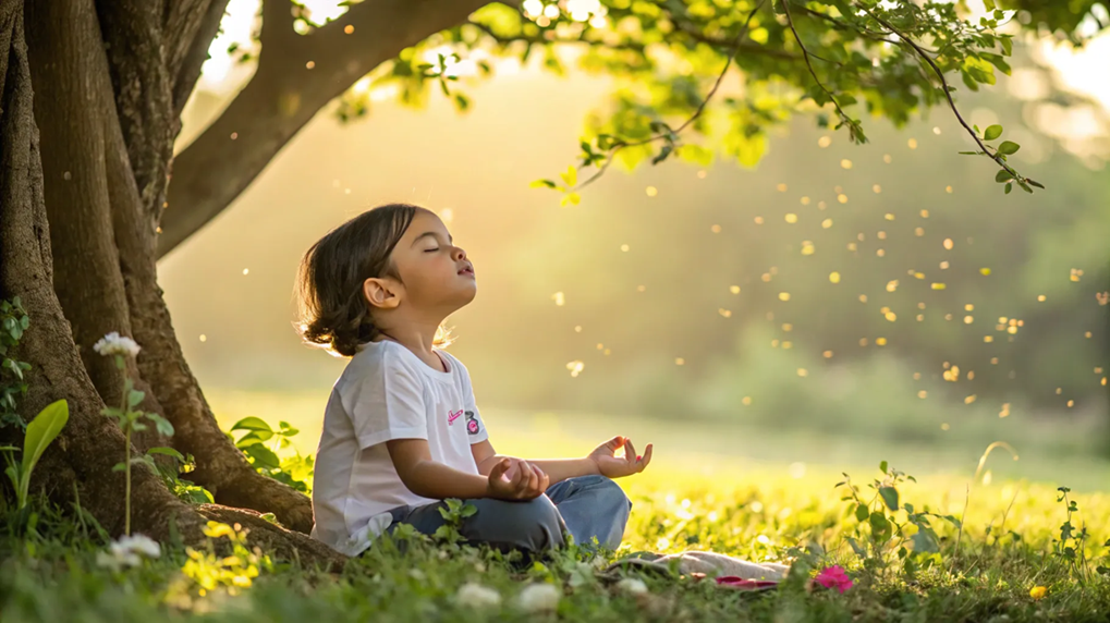 Una persona meditando para encontrar la paz interior desde la infancia