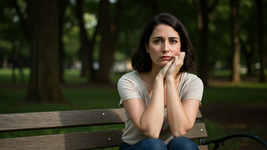 Mujer reflexionando sobre los síntomas de la enfermedad bipolar
