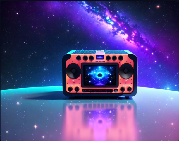 Radio antigua emitiendo señales conectadas con el universo